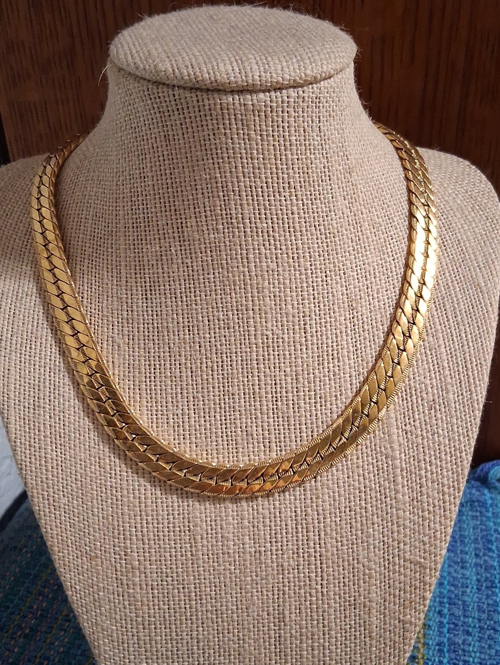 Classic Vintage Gold-Tone Double Herringbone Necklace - Women Jewelry By Monet.